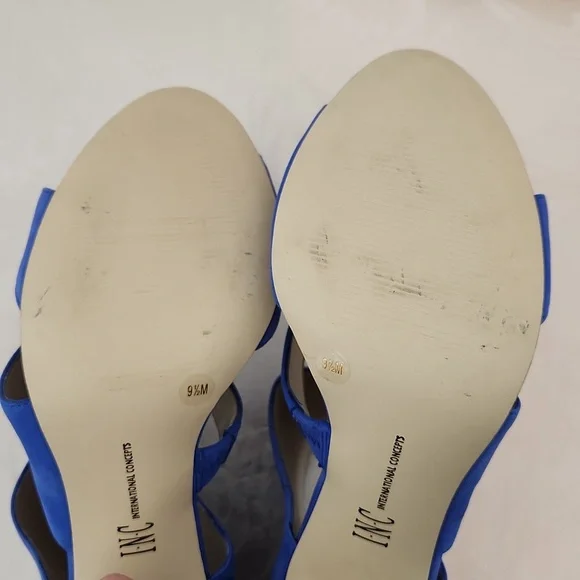 INC International Concepts bright cobalt blue stiletto statement heels size 9.5 - Picture 14 of 16
